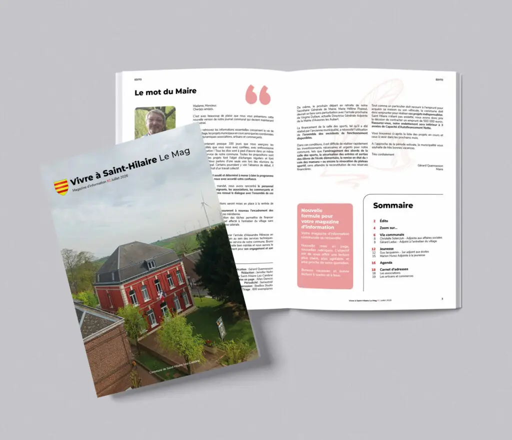 Magazine Municipal de Saint Hilaire Lez Cambrai sur fond gris